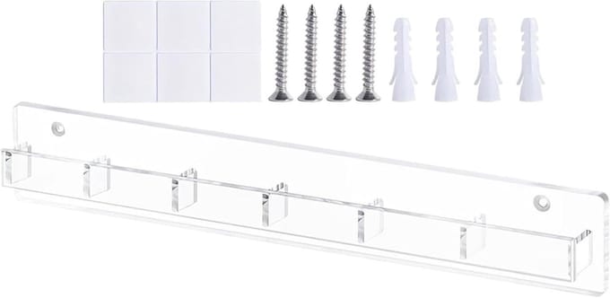Brilhouder Wand - Opberger Acryl - Optische Opslag - Transparant Acryl - 33.6 cm Lengte - Transparant