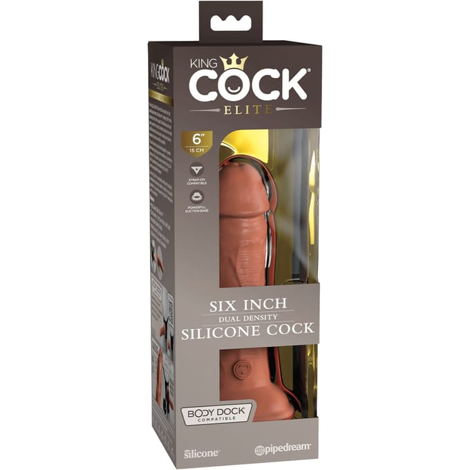'6 Inch Dual Density Vibrating Silicone Cock', 17,8 cm