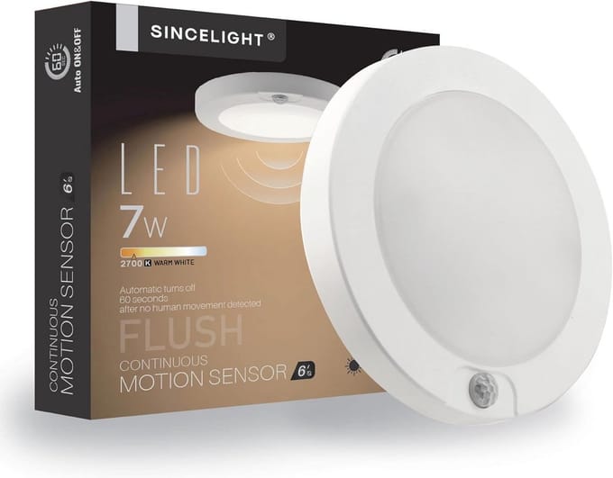 LED Plafondlamp met Bewegingssensor 7W Warm Wit Opbouw