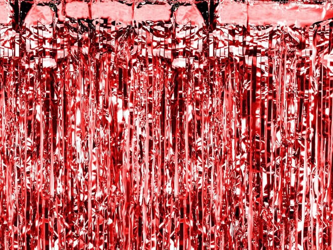 PartyDeco - Deurgordijn Rood (0,90 x 2,5 m)