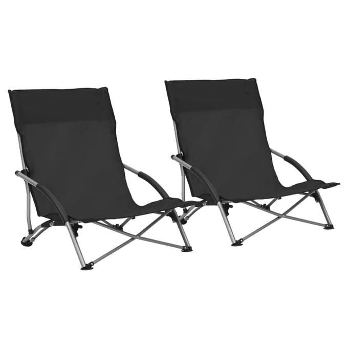vidaXL - Opklapbare - stoelen, - 2 - stuks, - zwarte - stof