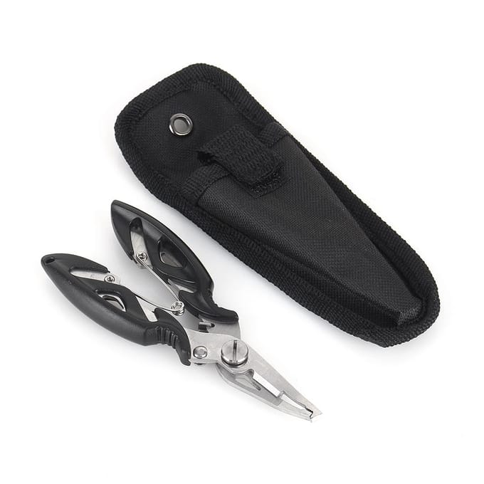 Pinces de Pêche Ciseaux Anneau Brisé Coupe Fil Dégorgeoirs Sac de Pêche Noir gray