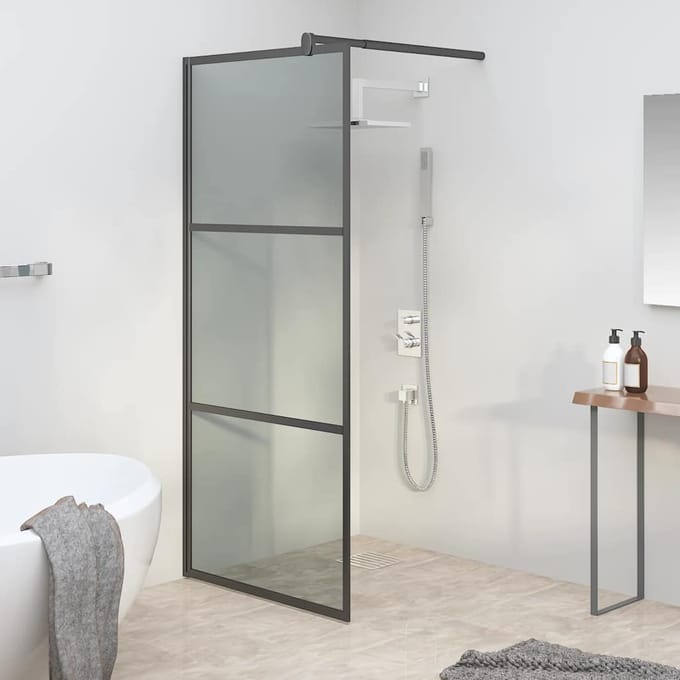 vidaXL - Douche - schermen - Zwart - 90 - x - 195 - cm - Glas - en - Aluminium