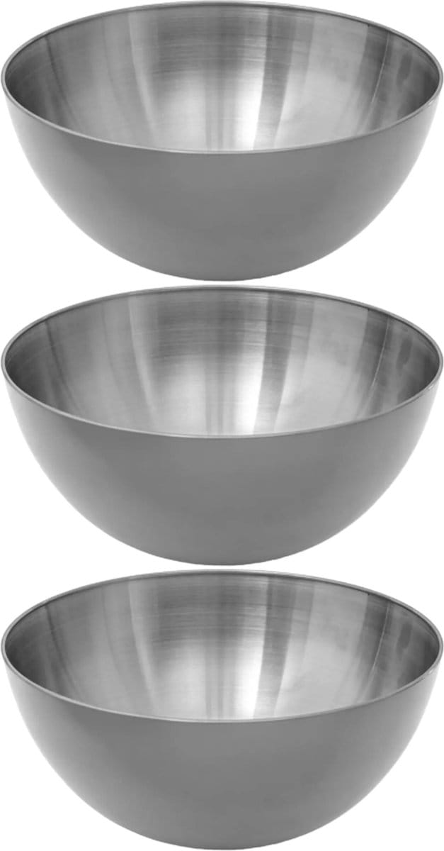 Secret de Gourmet - Slakom/serveer schalen - set 3x - RVS - D24 cm