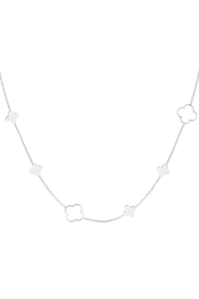 Bijoutheek Collier Klavers open dicht Zilver