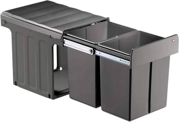 Profiline Dubbele Master inbouw - 40L - 2 x 20 liter - Wesco - Voor schanierdeur
