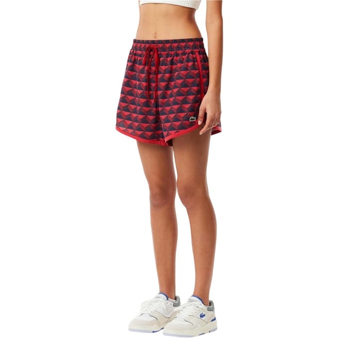 Lacoste Dames Motief Shorts (Bordeaux)