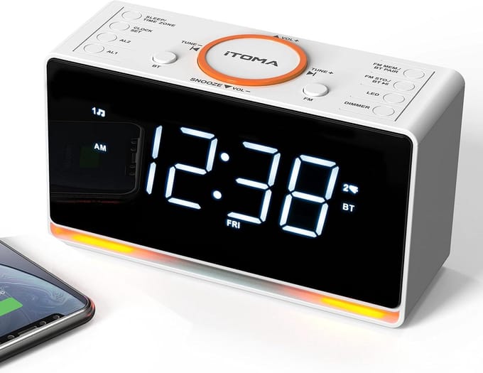Digitale Wekker met Bluetooth Speaker, FM Radio en USB Oplader | Nachtlamp Functie