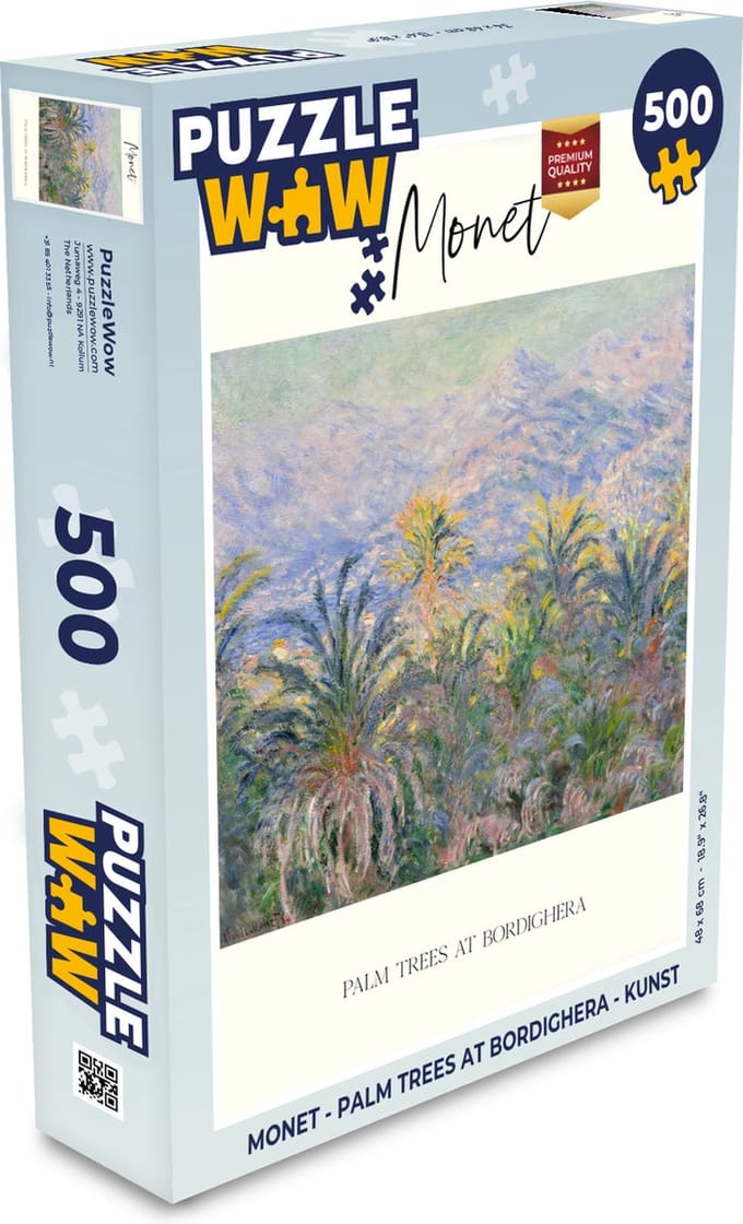 Puzzel Monet - Palm trees at Bordighera - Kunst - Legpuzzel - Puzzel 500 stukjes