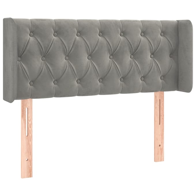 vidaXL - Hoofdbord - LED - 103x16x78/88 - cm - fluweel - lichtgrijs