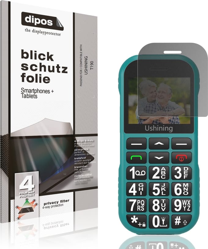dipos – Matte Privacy Screenprotector geschikt voor USHINING T190 | Anti-Spy Beschermfolie