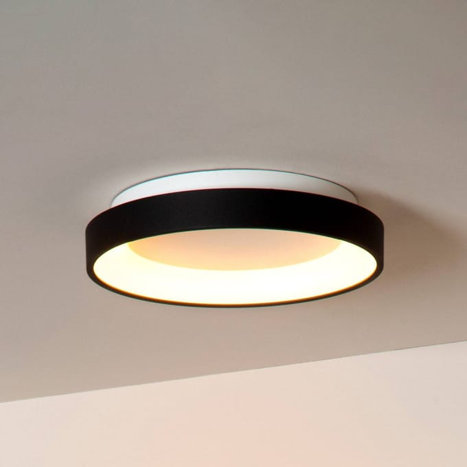 Lucide VIDAL - Plafonnière (Plafondlamp) - Ø 28 cm - LED Dimbaar - 1x20W 2700K - Zwart