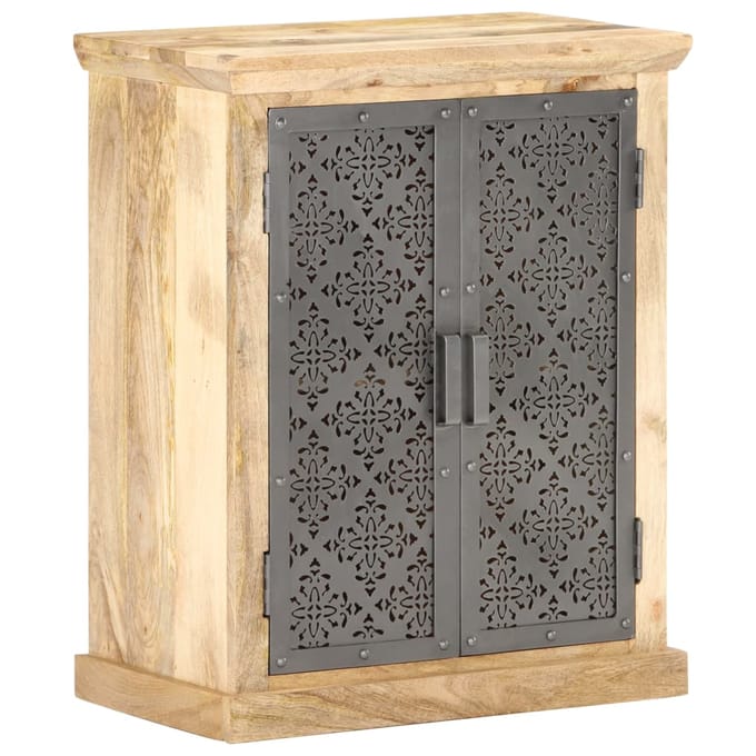 vidaXL - Dressoir - met - stalen - deuren - 60x35x75 - cm - massief - mangohout