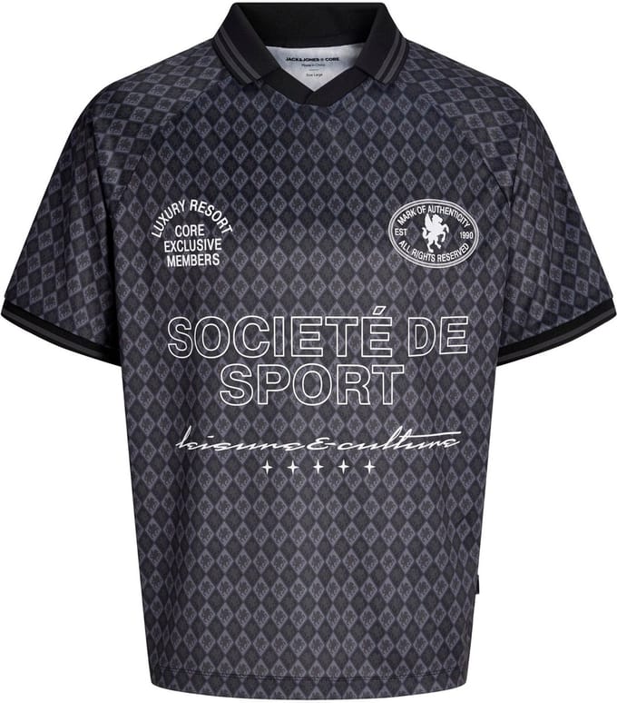 JACK&JONES - JCOCREST FOOTBALL MESH AOP POLO SS - Heren - Polo's