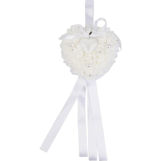 Faveurs de Mariage Rose Romantique Cœur Perle Cadeau Boîte à Bague Coussin noir