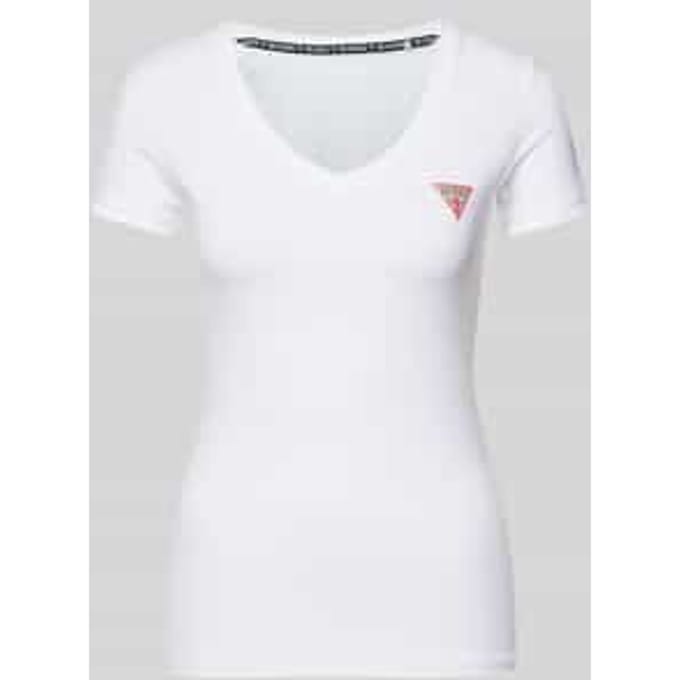 Dames-T-shirt met v-hals Guess Mini Triangle
