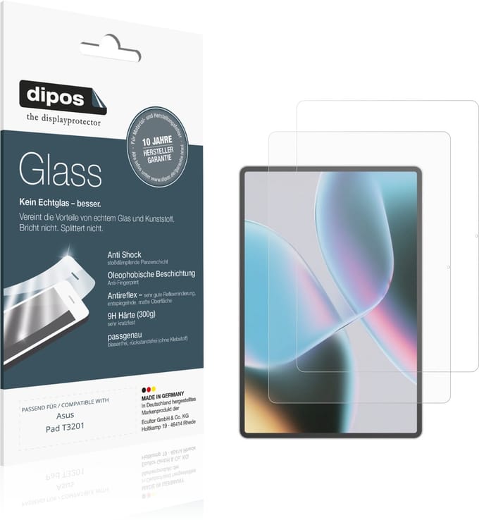 dipos – 2x Matte Pantserfolie geschikt voor Asus Pad T3201 | 9H Screenprotector