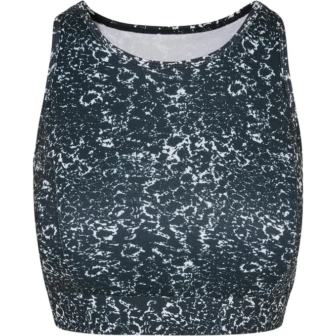 Urban Classics - Tie Dye SportBH - S - Zwart/Wit