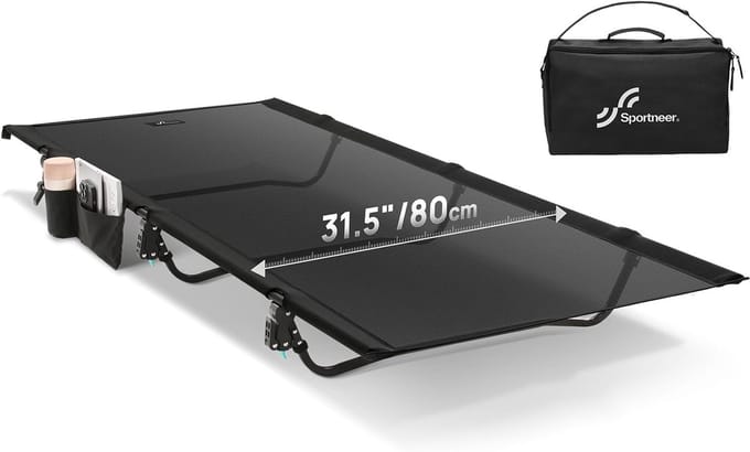 Compact Campingbed - Opvouwbaar Ledikant - Buiten Ontspannen - Extra Breed Ontwerp - 44 x 29 x 16 cm