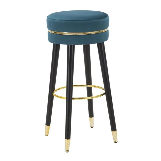 Barkruk Paris Teal/gold Ø 35×74 cm