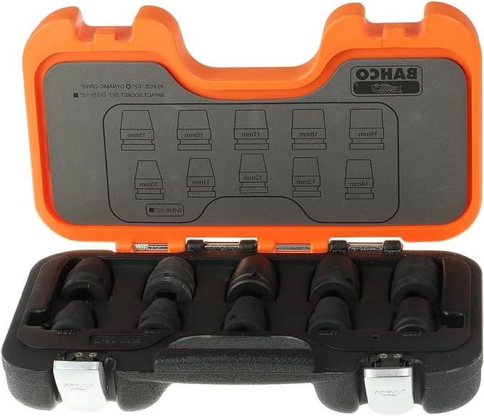 Impact Koppenset - Dopsleutel Set - Machineklus Werk - Dynamic-Drive Profiel - 10-19 mm - Zwart Mat