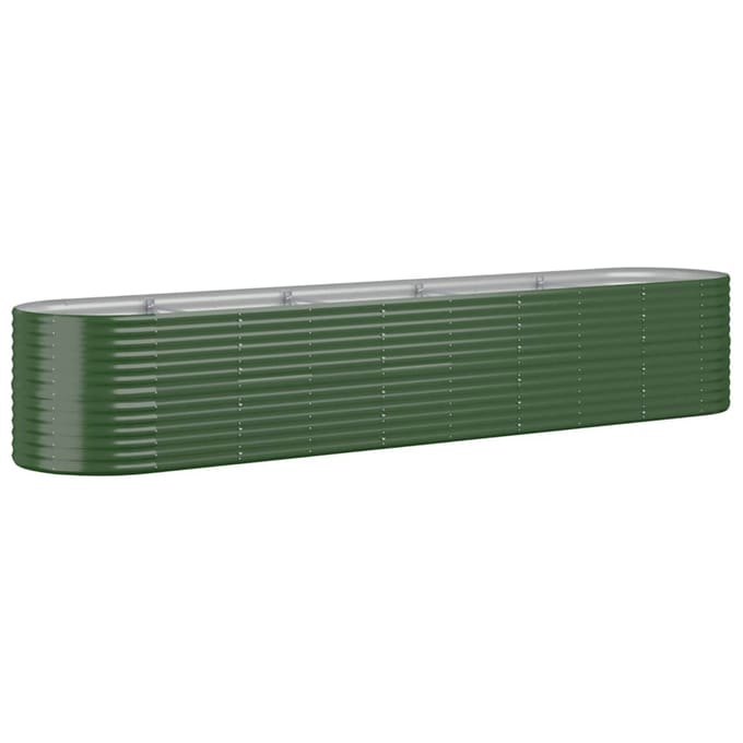 vidaXL - Plantenbak - 368x80x68 - cm - gegalvaniseerd - staal - groen