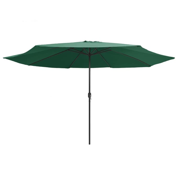 vidaXL - Parasol - met - metalen - paal - 390 - cm - groen