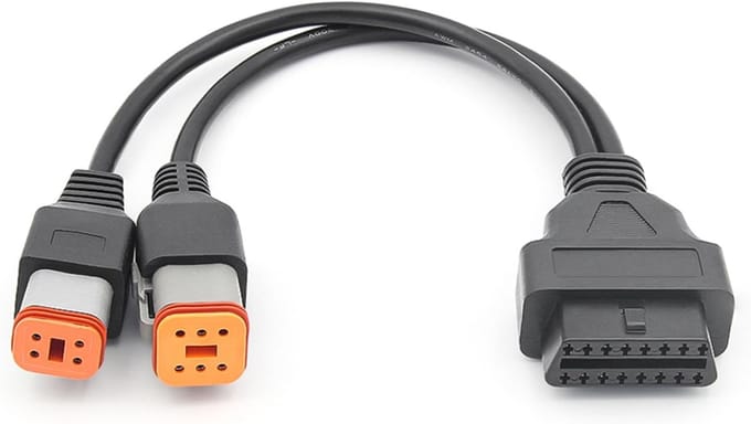 Motor Scanner Adapter - Diagnose Kabel - Motor Diagnose - 2-in-1 Ontwerp - 20 cm Lengte - Zwart