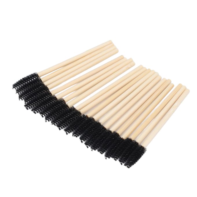 Lot de 100 brosses à cils jetables en bambou, respectueuses de l'environnement noir