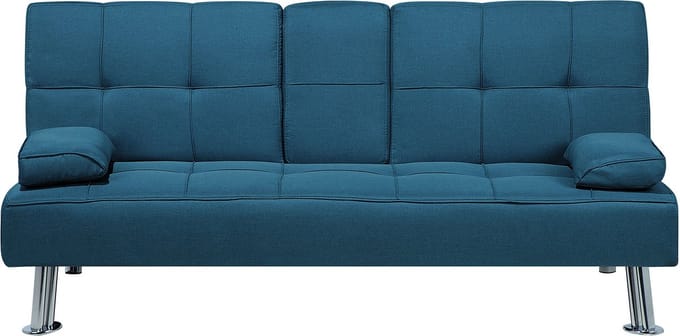 ROXEN - Slaapbank 3-zits - Blauw - Polyester