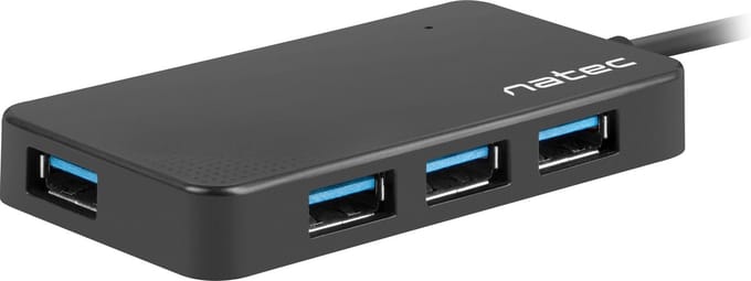 Natec MOTH - hub - 4 ports USB hub - 4 - USB 3.2 - Zwart