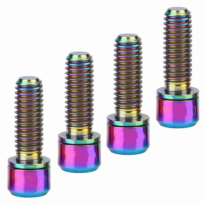 4 stuks M6x18mm Fiets Schijfrem Klembout Vaste Schroef met Pakking (Goud) black