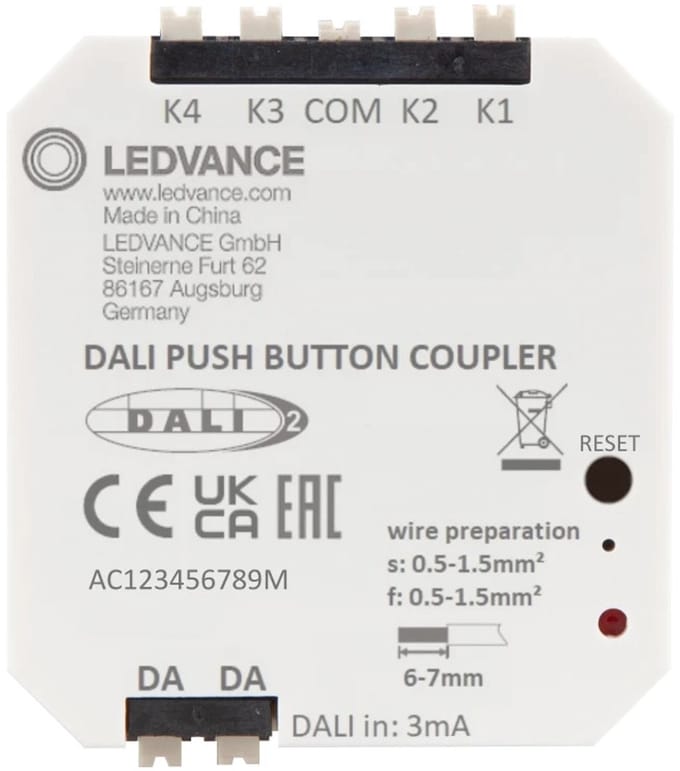 Ledvance Lichtregelsysteemcomponent | pushbutton coupler dali-2 coupler dali-2