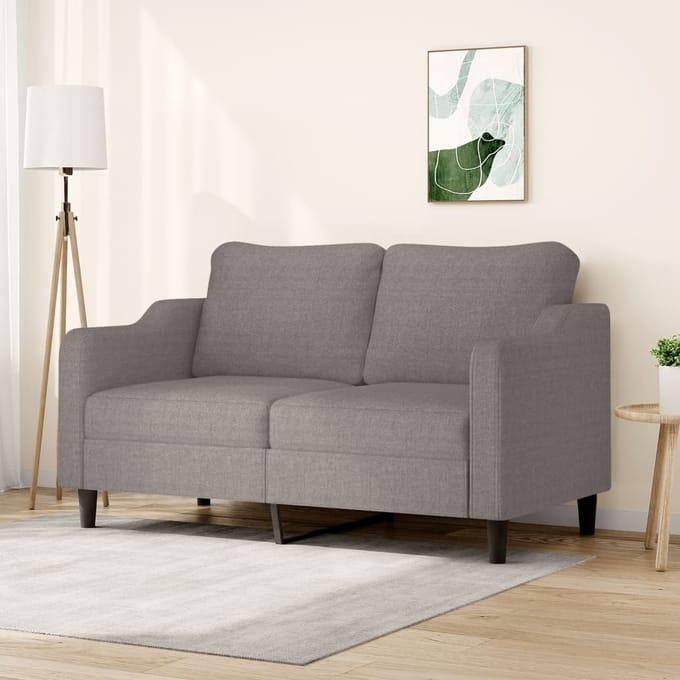 vidaXL - Tweezitsbank - 140 - cm - stof - taupe