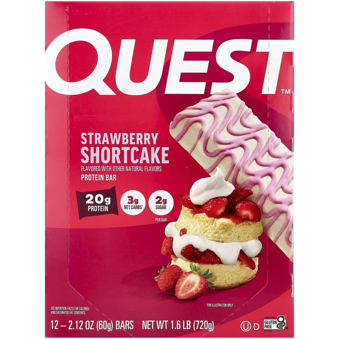 Quest Nutrition Quest Bars (12x60g) Strawberry Shortcake - Repen - Eiwit Repen