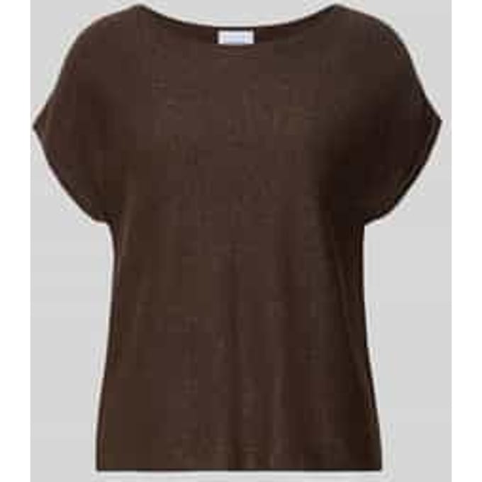 Gebreid shirt van viscosemix met ronde hals