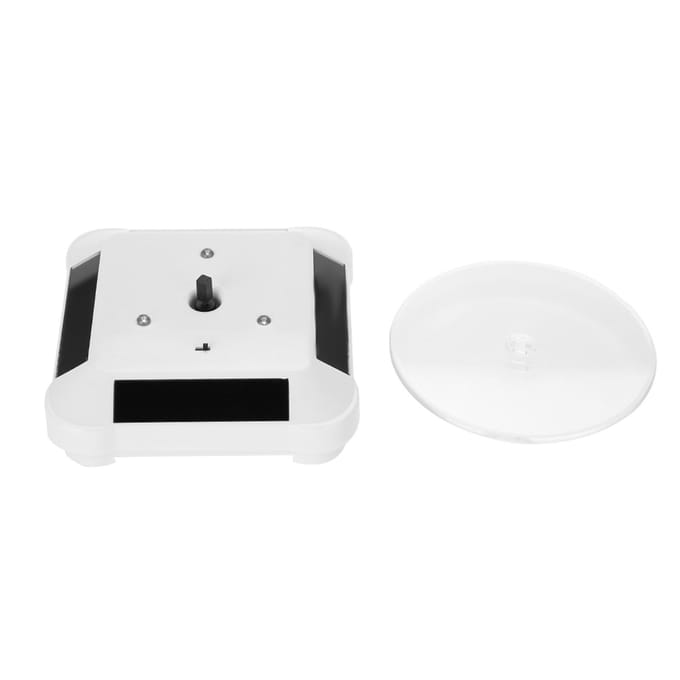 Zonne-Vitrine 360 Roterende Draaitafel Horloge Telefoon Sieraden Display Stand LED Licht(Wit) wit