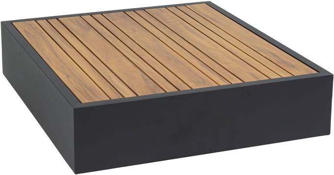 Bijzettafel Fosega 70x77cm | Matt black/Wood | Aluminium
