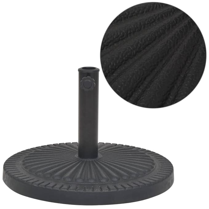 vidaXL - Parasolvoet - rond - 14 - kg - hars - zwart