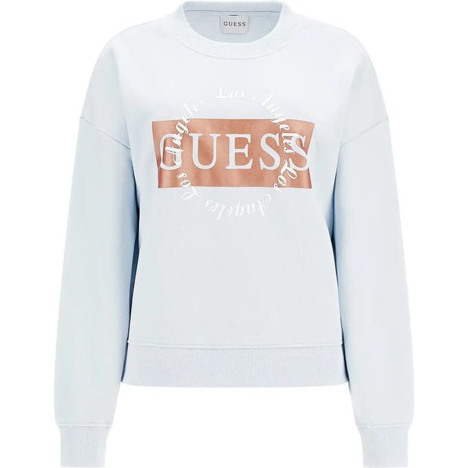 Sweatshirt dameskleding met ronde hals Guess Round Logo