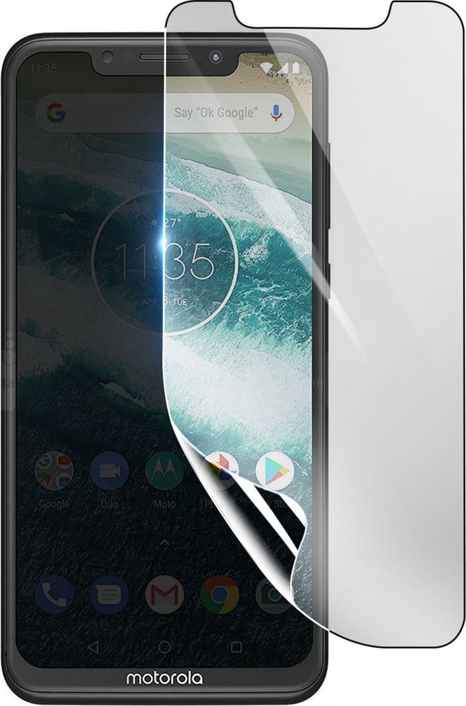 3mk, Geschikt voor Motorola One, Schokbestendige Hydrogel Screenprotector, Transparant
