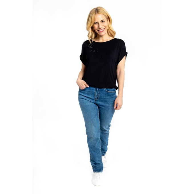 Sterrensprong T-shirt met korte mouwen - Zwart