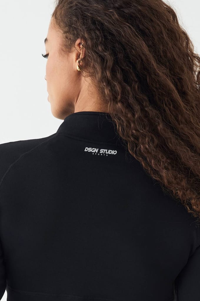 Dames DSGN Studio Sport Ritssluiting Sportjack | Zwart | Maat: Small