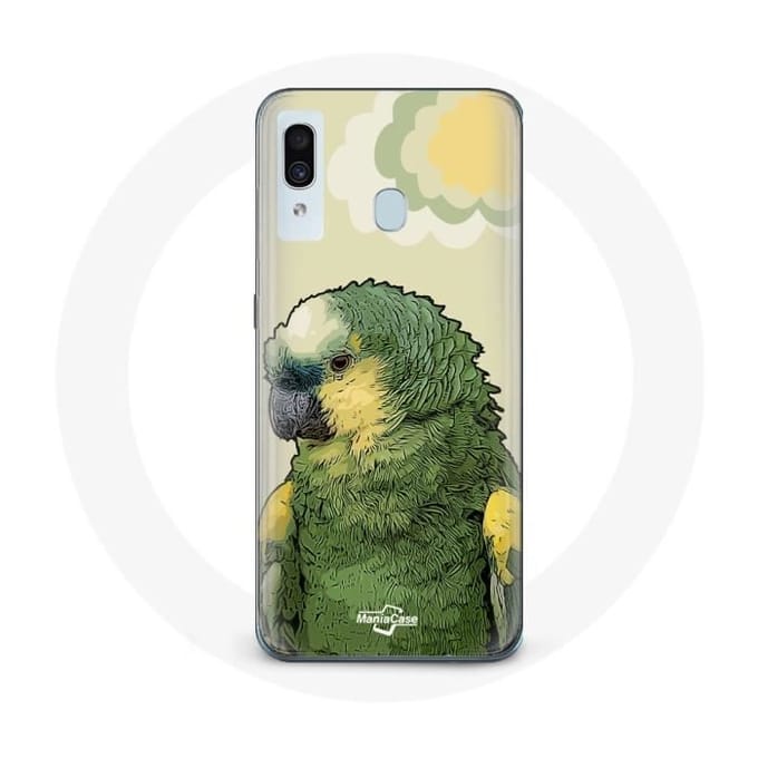 Coque - Amazone - Samsung Galaxy A20 - Souple - Vert - Perroquets vert