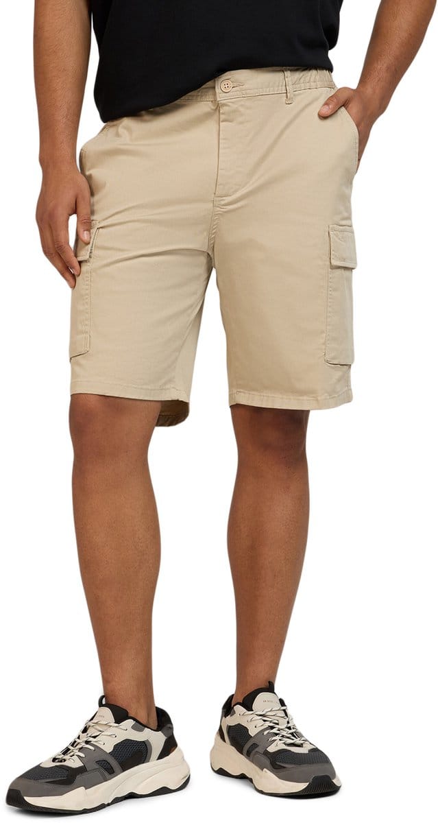 WOTEGA Heren Cargoshorts Atlas – Regular Fit – Katoen Stretch – Beige – Elastische taille