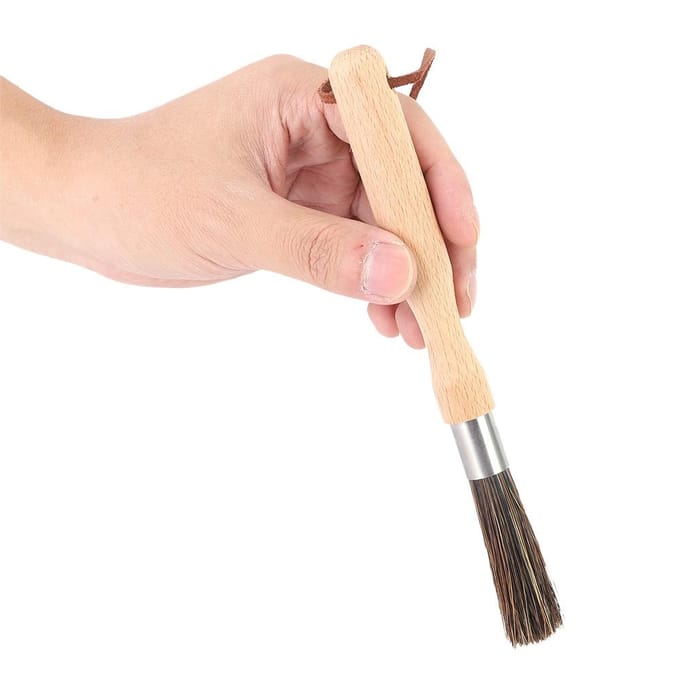 Brosse de Nettoyage pour Moulin à Café avec Manche en Bois Accessoires pour Machine à Café white