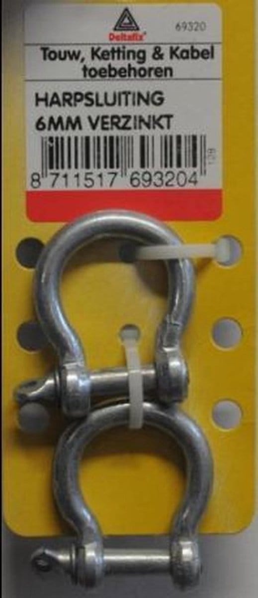 Harpsluiting 6mm Verzinkt