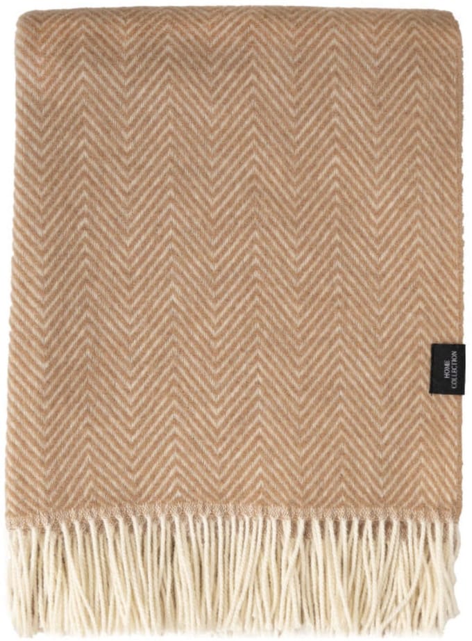 WOOOL Plaid - Manhattan (Beige) - 140x200cm - 100% Wol
