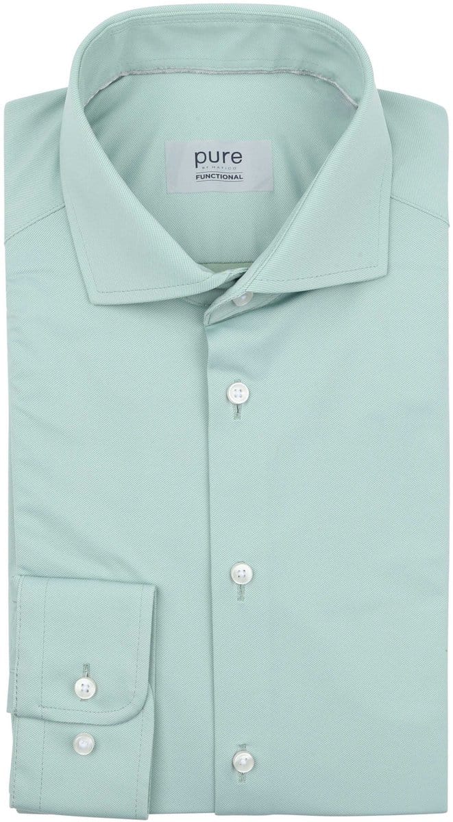 Pure Shirt Lichtgroen - Maat 41 - Heren - Overhemden Casual