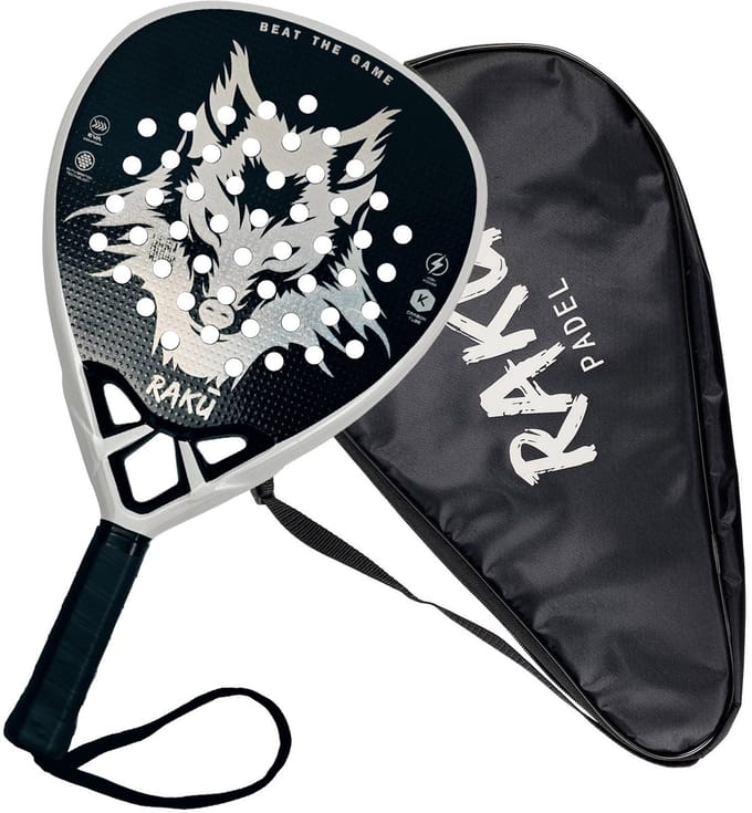 Raku® Wolf Pro X Series - Padel Racket - Padel - Padelrackets - Racket - Paddle - Carbon - Inclusief Padelzak